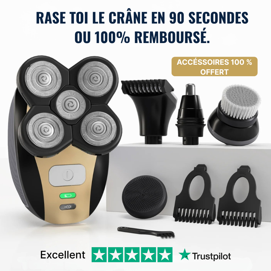 HeShave Pro™ – Kit Rasoir Crâne 5-en-1